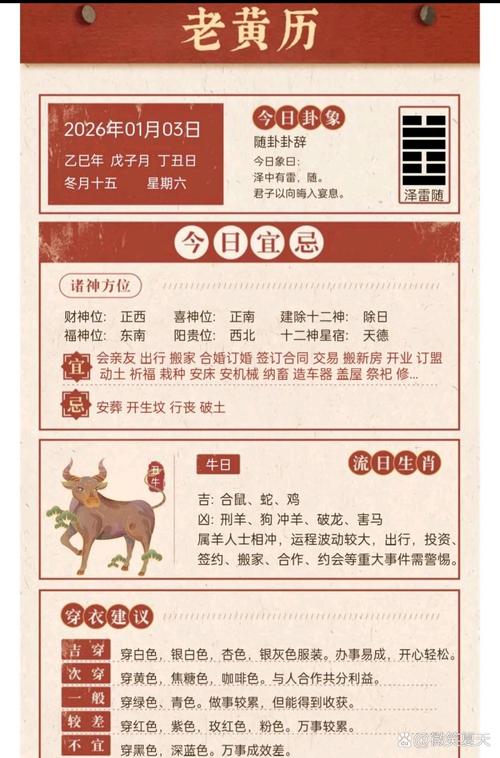 2026年1月3日黄历上显示今日适合动工吗？