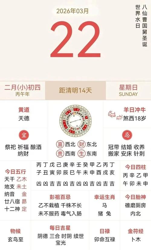 2026年4月22日农历三月初六适合出差吗？今日出差是否吉利？