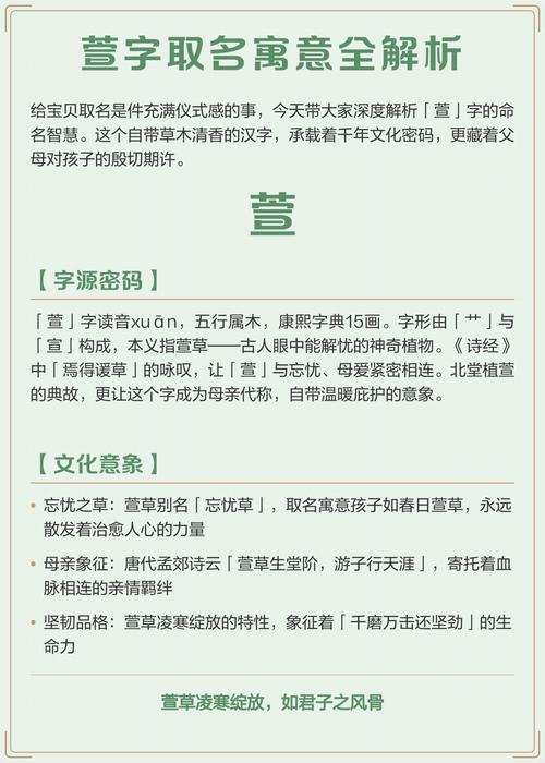 萱字取名与风水、五行有何关联？