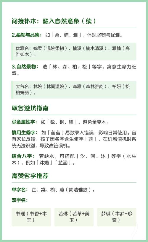 五行缺木的女孩子应该取什么名字来补木气？