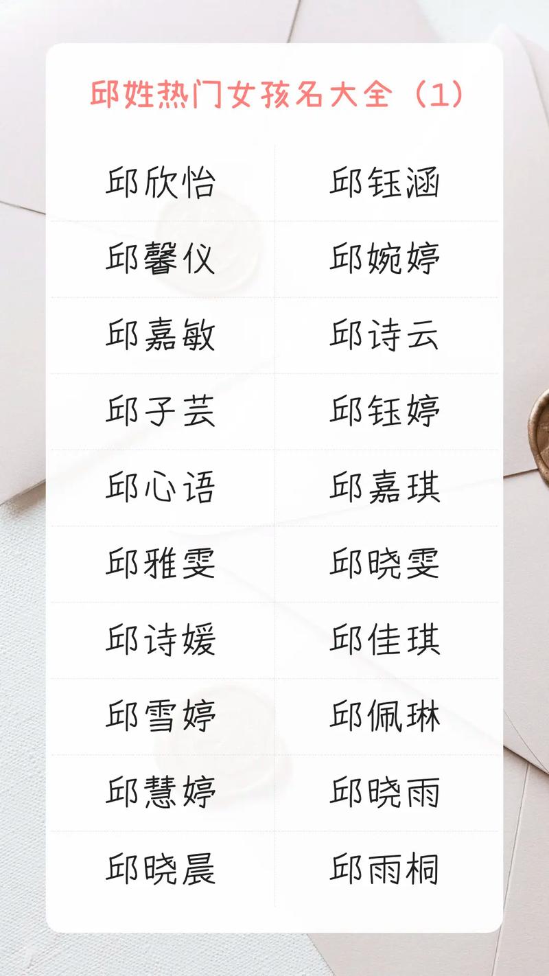 邱姓气质女孩取什么名字比较好？