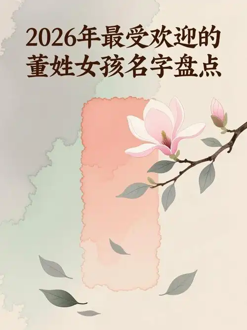董姓朗朗上口的女孩名字，有没有什么好听的推荐？