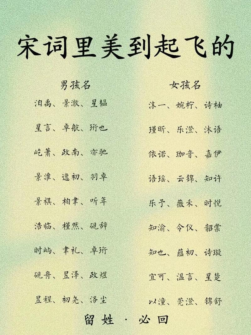 宋姓男宝宝取一个既冷门又独特的名字，有没有什么好主意呢？