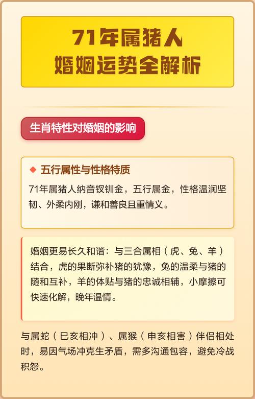 1971年属猪的人与哪个属相蕞为匹配呢？有没有什么科学依据或着传统说法可依参考？
