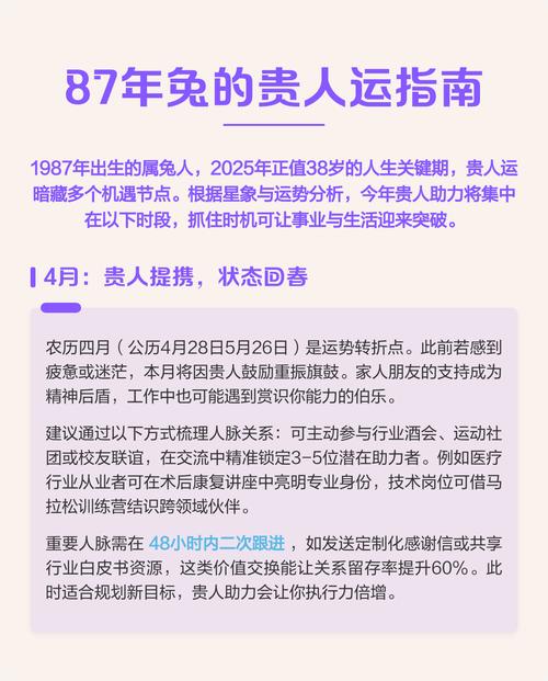 1987年属兔的人十年大运时间具体是哪十年？