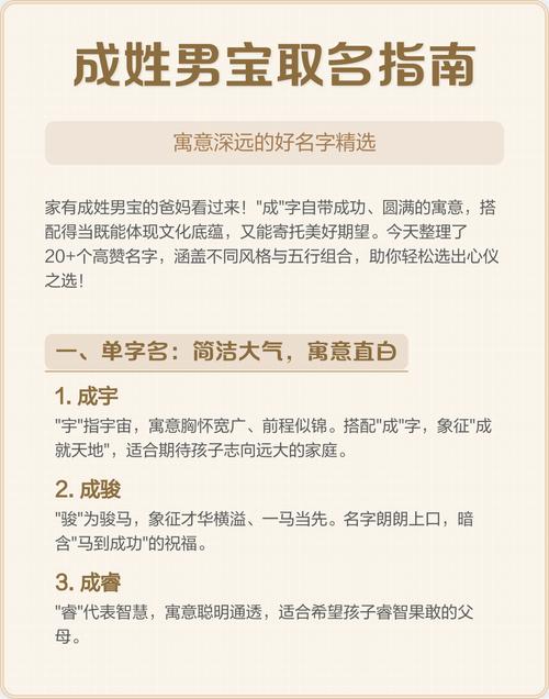 成姓男宝宝取名，有没有既吉利又好听的寓意丰富的名字推荐呢？