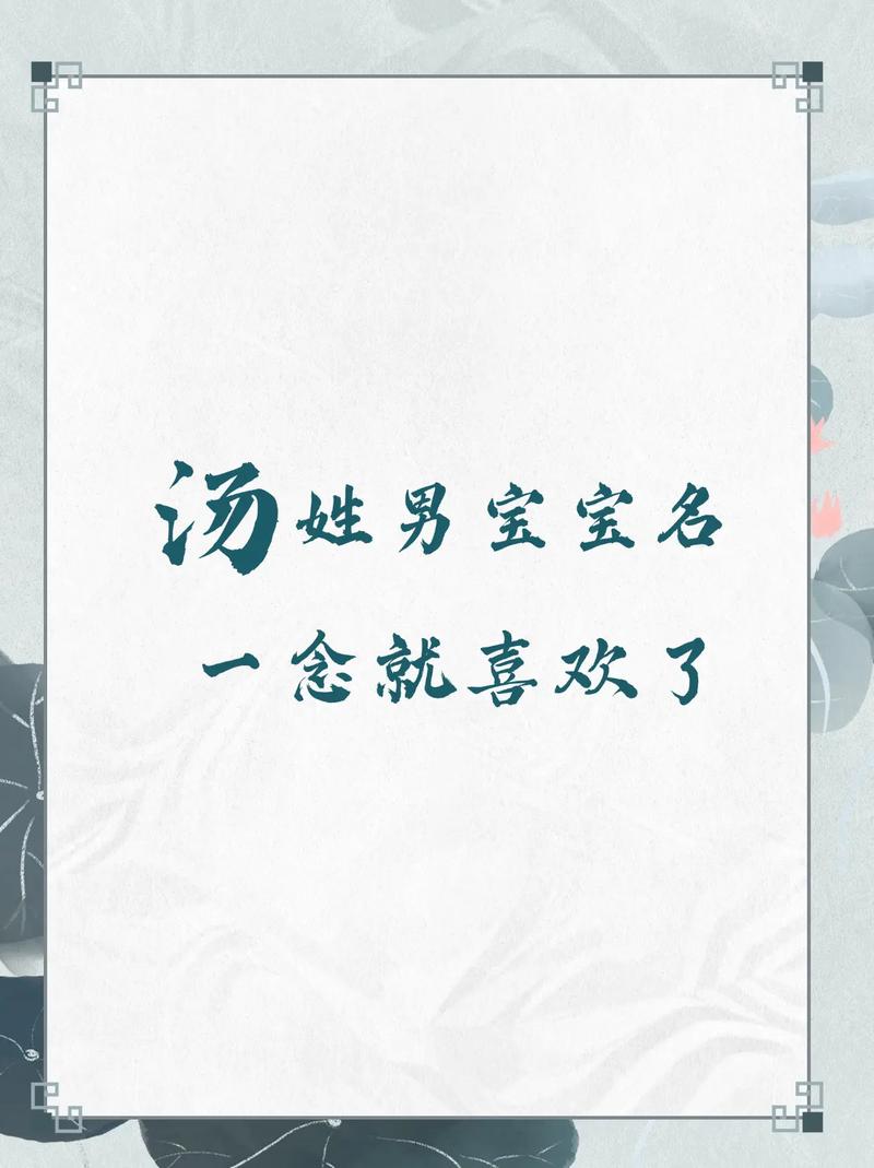 汤姓帅气宝宝取名，有没有什么既优美又寓意好的名字推荐呢？