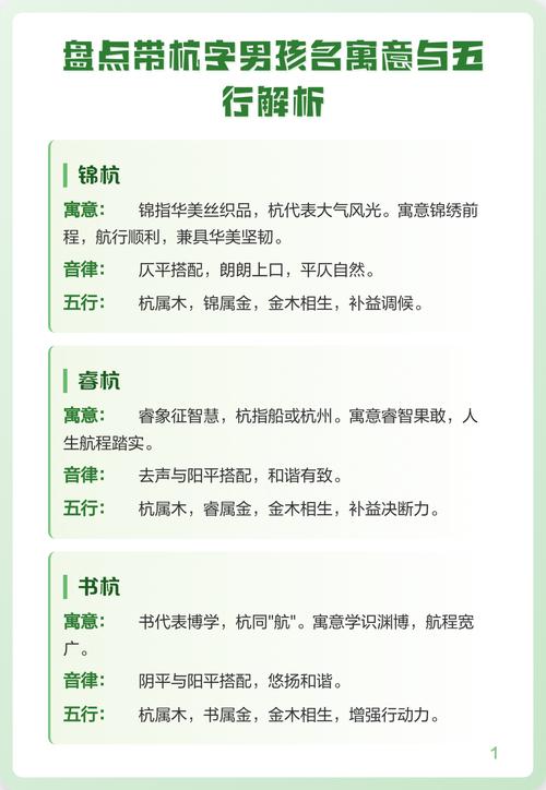 杭字取名寓意男孩，有哪些美好的寓意和含义？