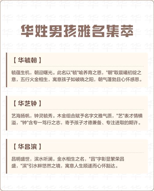姓华的男孩取有气质的名字，有没有什么好的建议呢？
