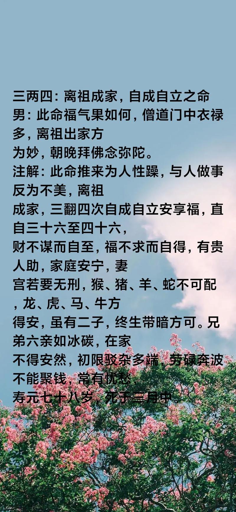 命格三两四指的是什么，能否详细解释一下这个命格的含义？