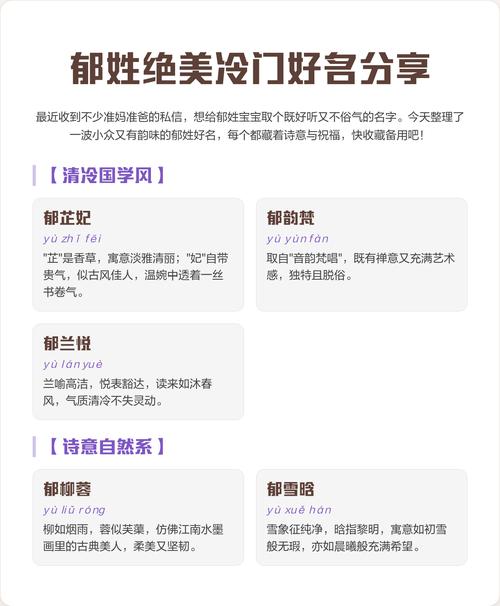 姓郁的男孩起一个优美的名字，有没有什么好建议？
