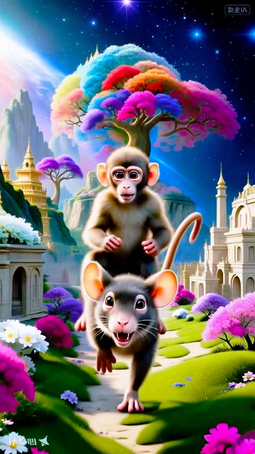 猴遇鼠难道不是福气满满吗？