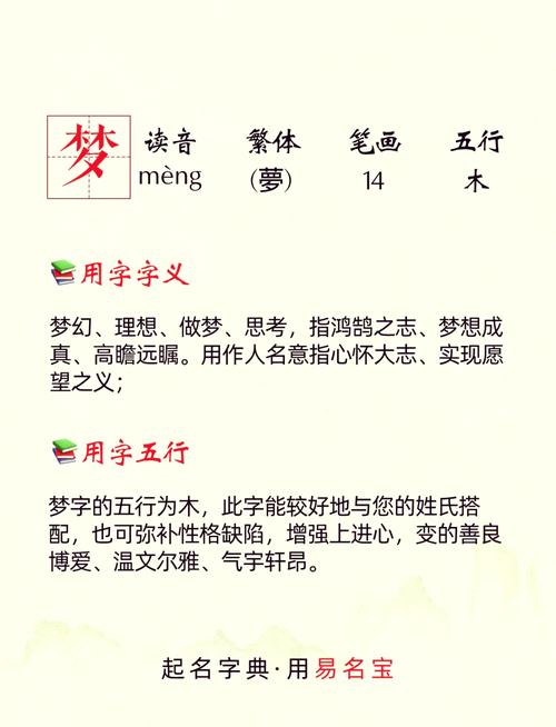 梦字五行属什么？女孩取名寓意好，有没有什么五行属水的梦字建议？