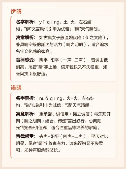 女孩用晴字取名，寓意阳光开朗，这个名字有什么美好寓意？