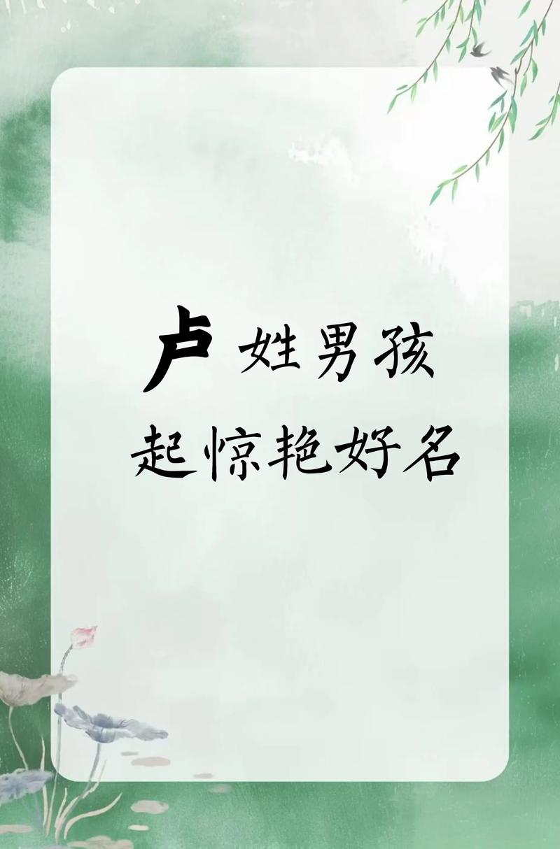 姓卢的男孩取个有诗意的名字，有没有什么好建议呢？