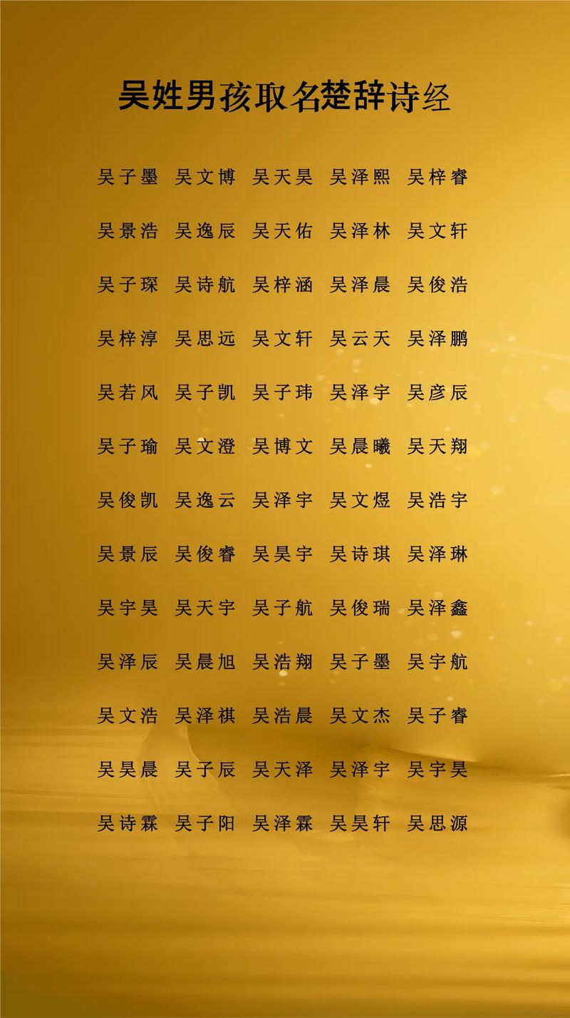 姓吴的男孩取个有创意的名字，有没有什么好建议？