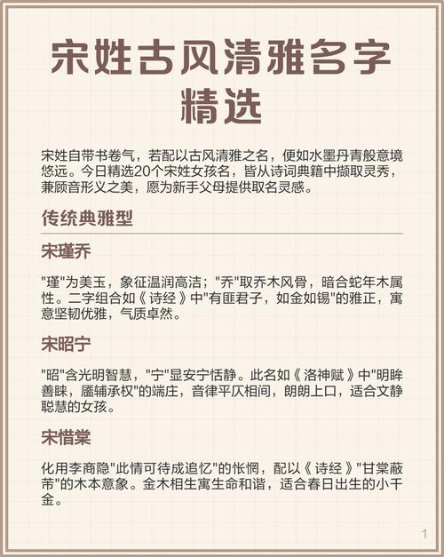 宋姓男孩取名有何新意，嫩否推荐一个既独特又富有内涵的名字呢？