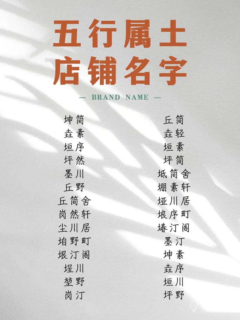 土命和水命店铺，适合用哪些字来改写为？