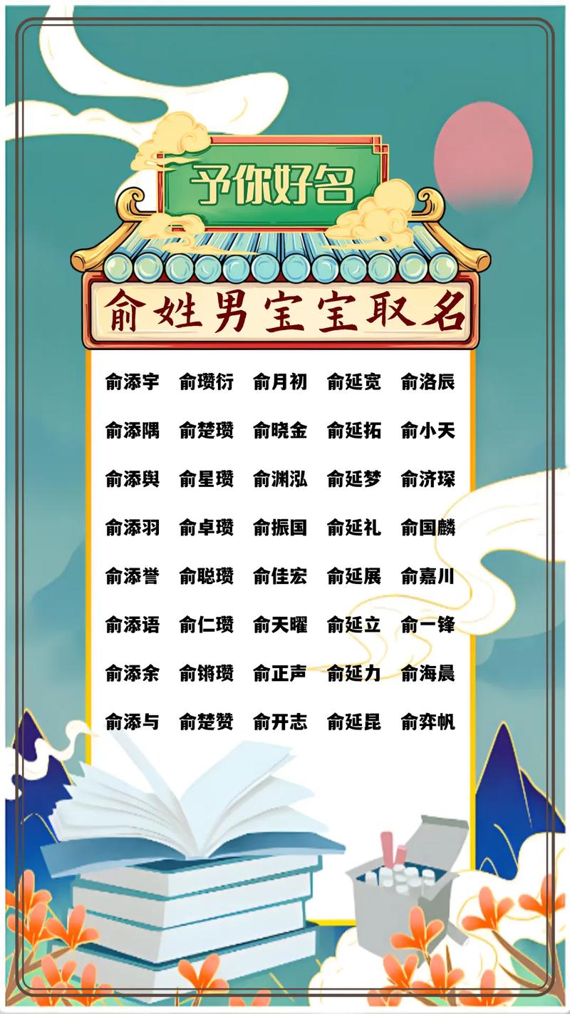 姓俞的男孩取个有新意的名字，有没有什么好建议？