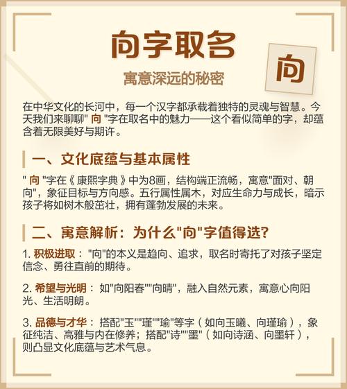 女孩用向字取名有什么美好的寓意和深层含义呢？