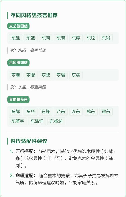 东字男孩名字的寓意和含义是什么？