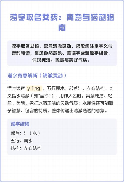 滢字五行属什么？滢字取名寓意女孩有哪些？