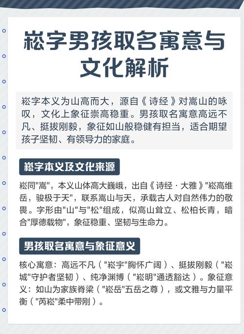 男孩取名用崧字，有何美好寓意和深层含义？