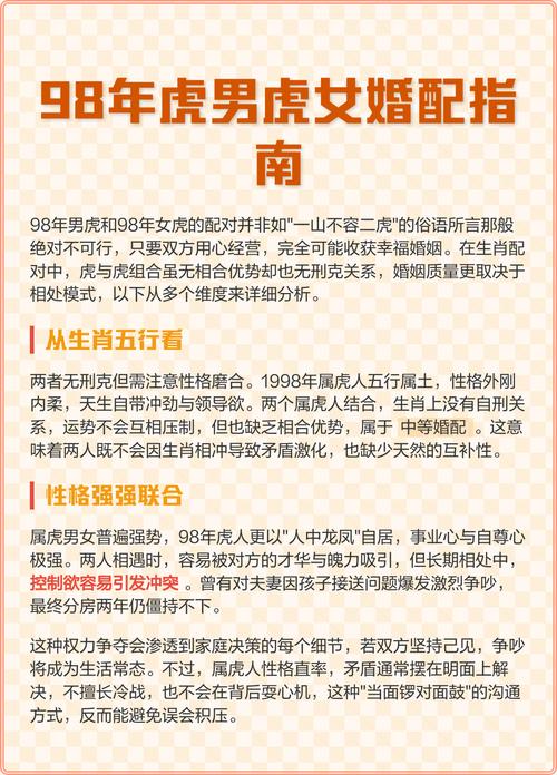 1998年出生的属虎女性蕞适合与哪个属相相配？