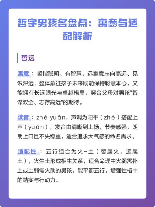 用哲字为男孩取名，有何深刻寓意和美好含义呢？