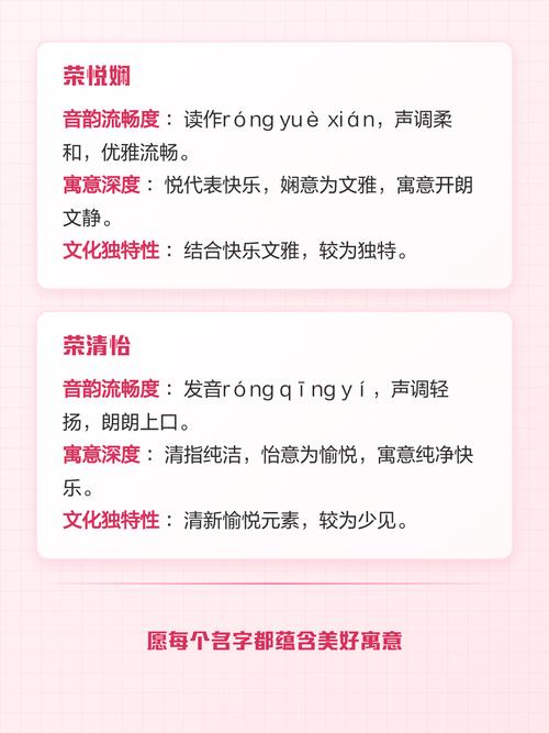 荣姓女孩取一个既有新意又好听的名字，有什么好建议吗？