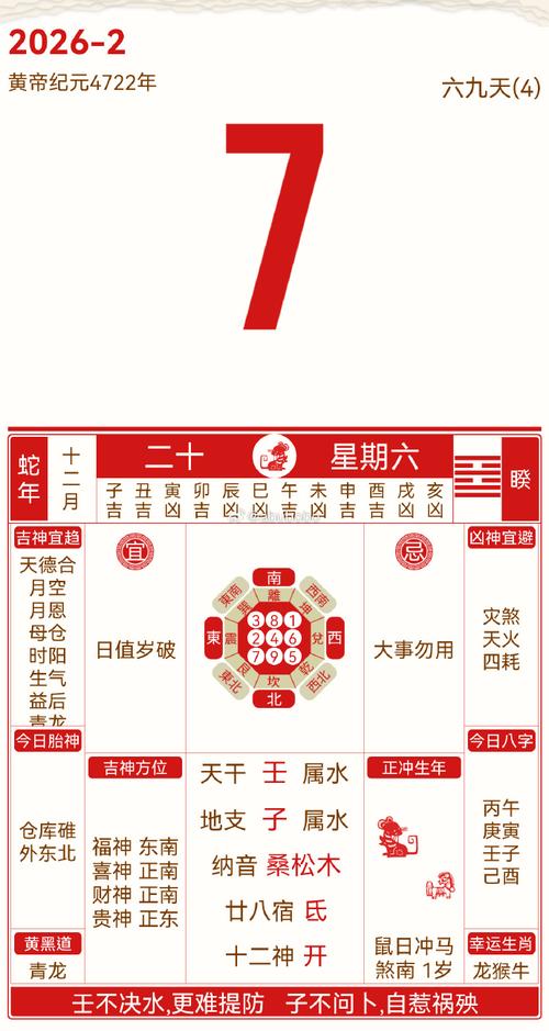 2026年2月7日农历腊月二十，这一天是纳畜吉日吗？