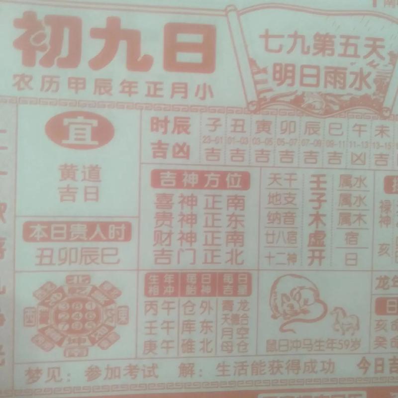 2026年农历正月初九适合安装橱柜吗？黄历上怎么说？