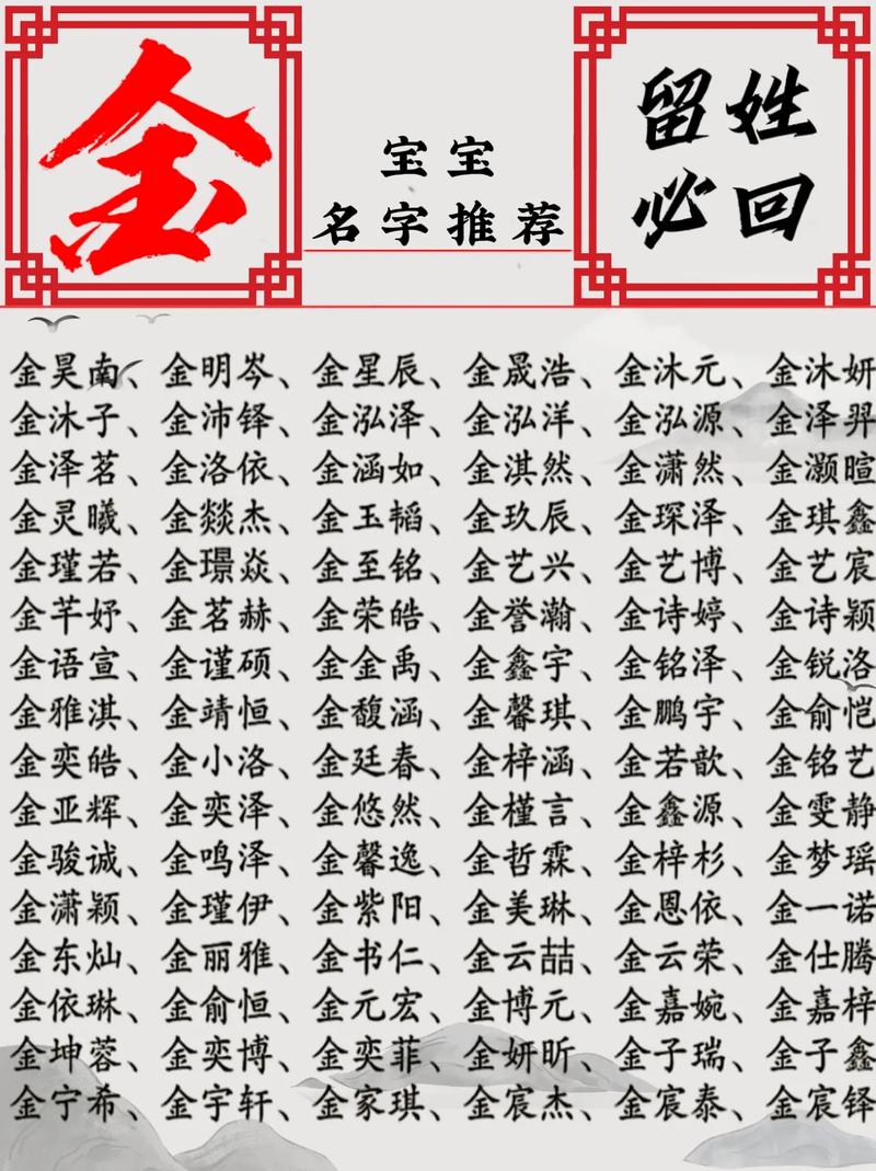 金姓才智双全的女孩叫什么名字呢？