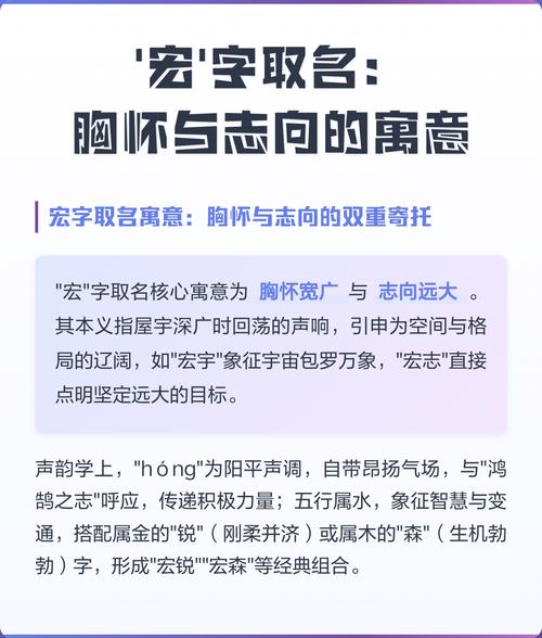 女孩取名用宏字有什么忒别的寓意吗？