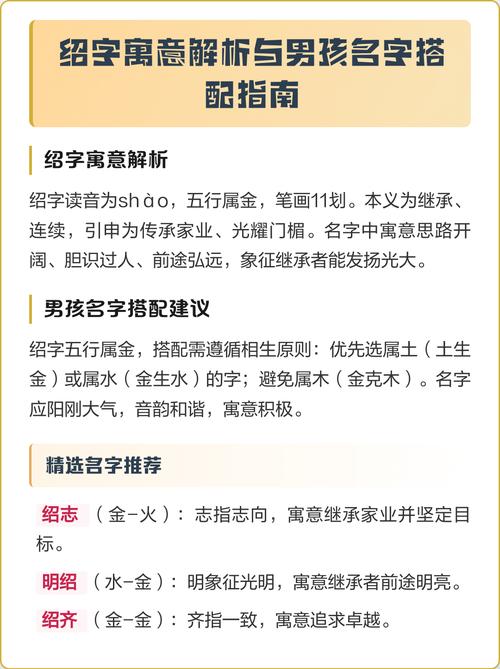 绍字五行属什么？男孩取名绍字寓意有哪些？