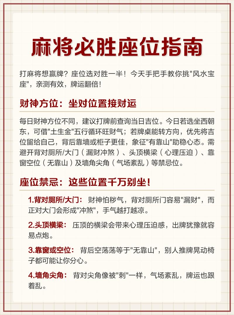 打麻将的风水讲究有哪些，能详细介绍一下吗？