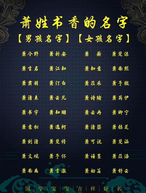 萧姓气质女孩取什么名字既优雅又好听？