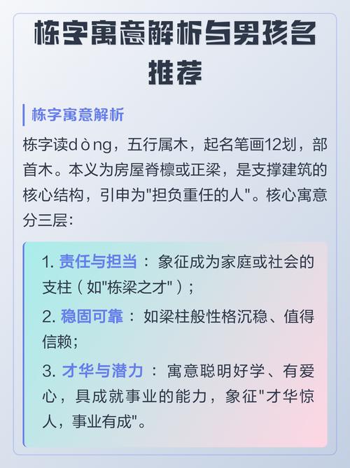 栋字五行属什么，男孩取名寓意栋字有哪些？