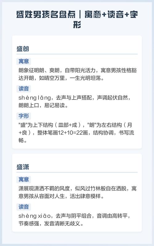 盛姓男孩取个洋气名字，有没有什么好建议？