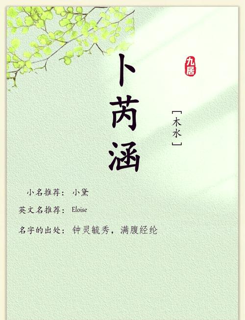 姓卜的女孩取个有创意的名字，有没有什么好建议呢？