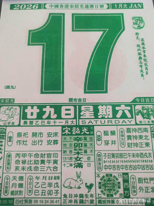 2026年1月17日农历冬月二十九，这天适合起名或风水布局吗？