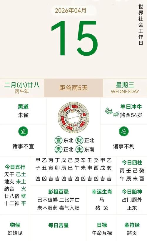 2026年4月2日农历二月十五，这天是黄道吉日是否适合作为考试日期呢？