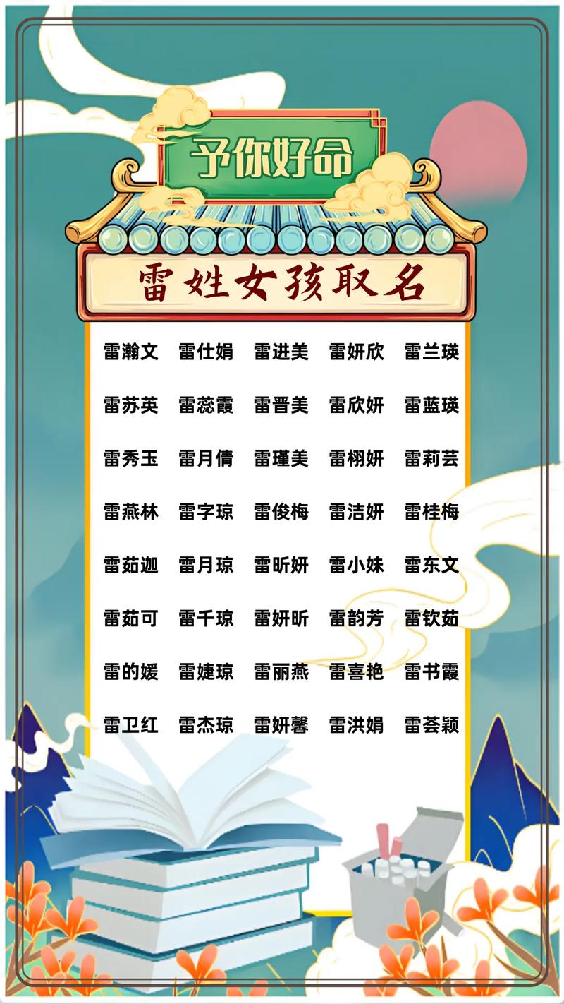 雷姓有涵养的女孩叫什么名字呢？有没有什么寓意美好的名字推荐？