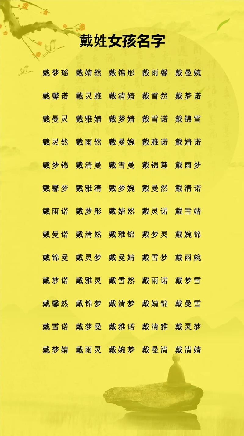姓戴的女孩起个有诗意的名字叫什么好？