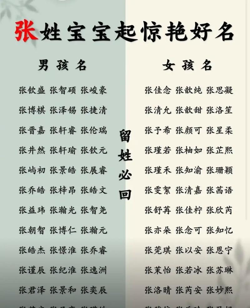 张姓女宝宝取名，有没有既新颖又富有内涵的名字推荐呢？