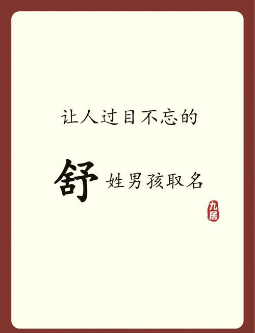 舒姓男宝宝取名时有没有什么既优美又富有内涵的名字推荐呢？