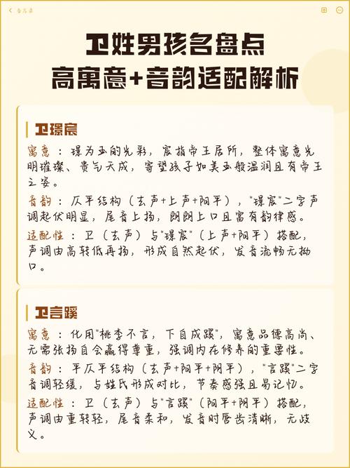 卫姓男孩起个朗朗上口的名字，有没有什么好听的？