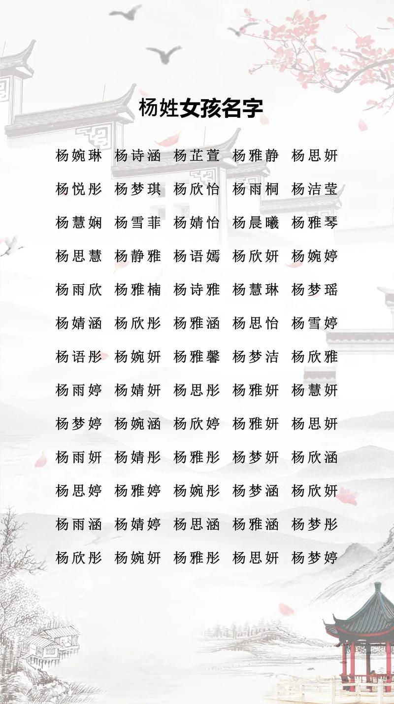 杨姓才智双全的女孩叫什么名字呢？