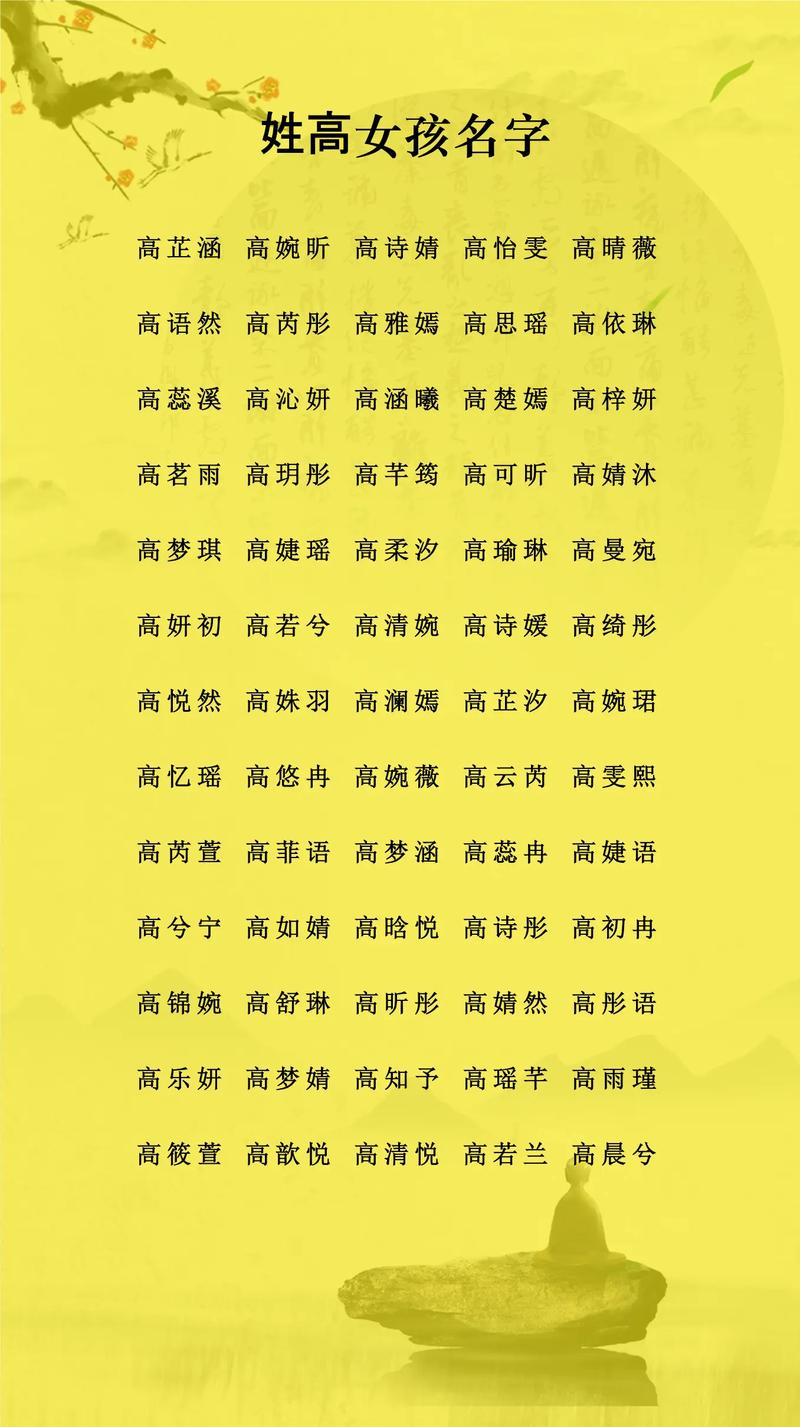 姓高的男孩取什么名字既吉利又好听？