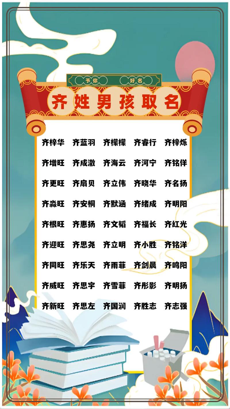 齐姓男孩名字中哪个既优美又大方？